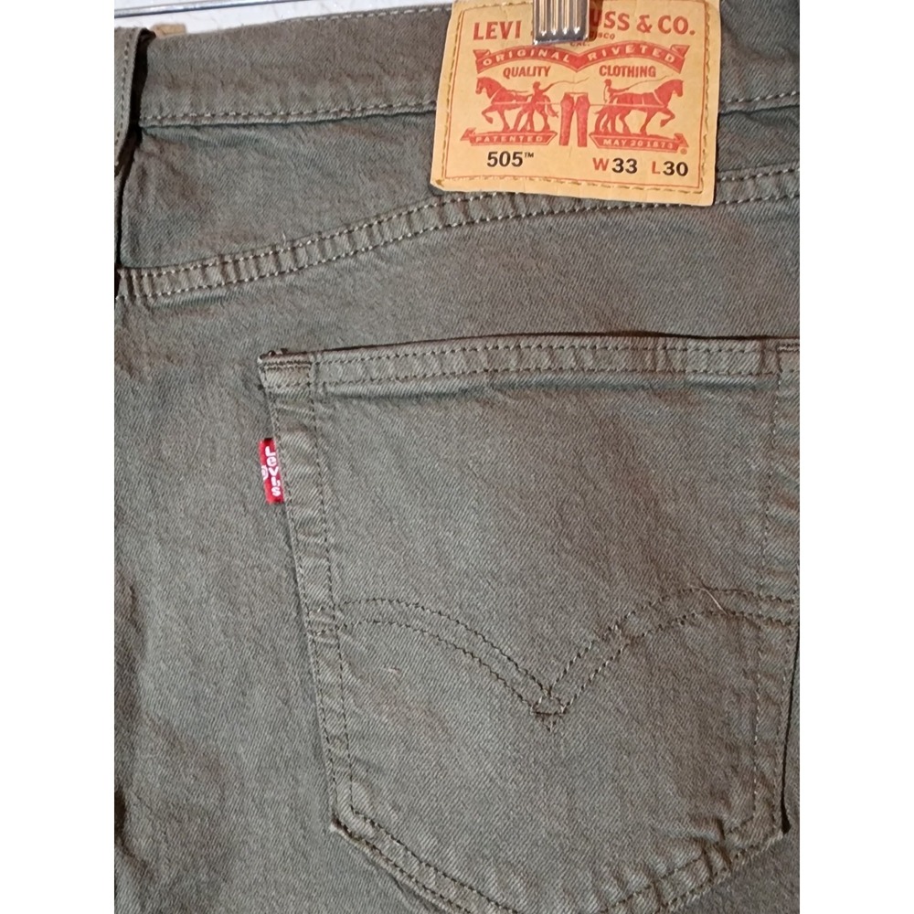 Levi's 505 Men's Denim Jeans, Size 33x30, Green, Regular Fit, Straight Leg - Picture 3 of 6